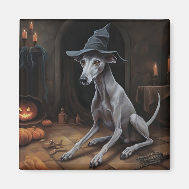 Aimant Pumpkins Halloween effrayants Greyhound italien  (Devant)