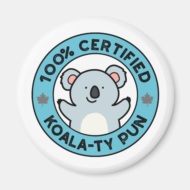 Aimant Pun de koala drôle certifié 100% de qualité Koala- (Devant)