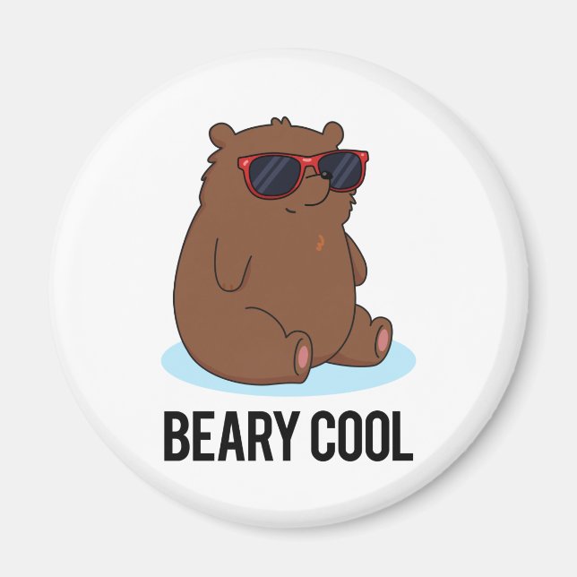 Aimant Pun de l'ours brun drôle et cool (Devant)