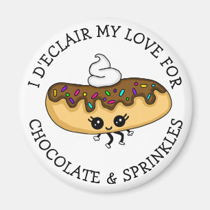 Aimant Pun de nourriture mignonne, Éclair au chocolat ave