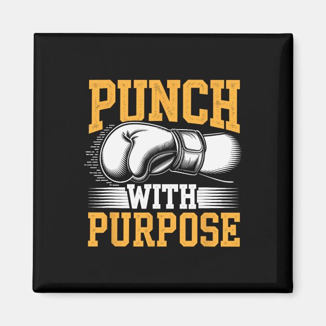 Aimant Punch Avec Objectif Boxer Sports Force Gym Athle (Devant)
