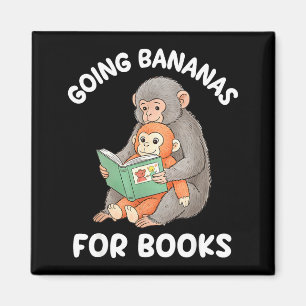 Aimant Punch singe avec livre drôle lecture nationale