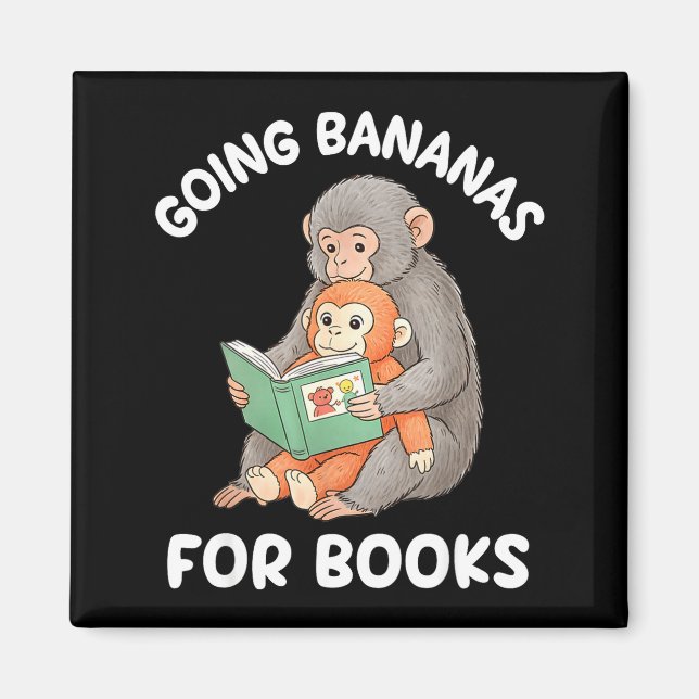 Aimant Punch singe avec livre drôle lecture nationale (Devant)