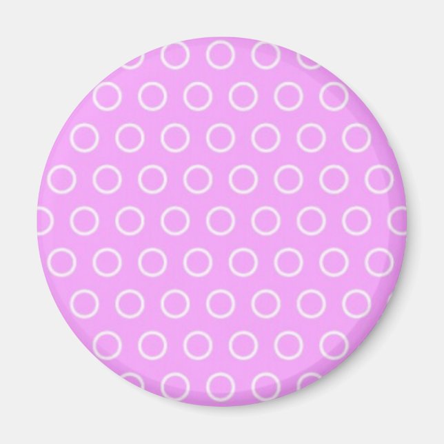 Aimant pünchen lila rose points polka dots (Devant)