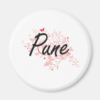 Aimant Pune India City Design artistique avec papillons