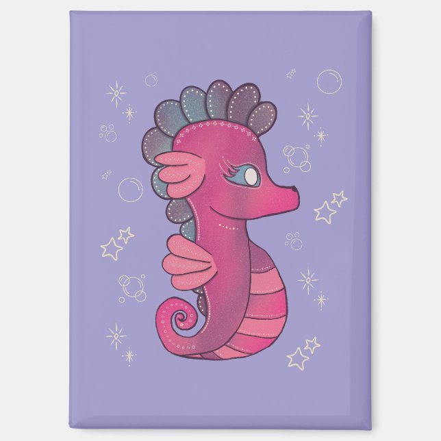 Aimant Punky Seahorse | Hippocampe Rose Mignon (Recto)