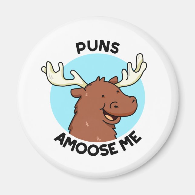 Aimant Puns Amoose Me Drôle Moose Pun Oie (Devant)