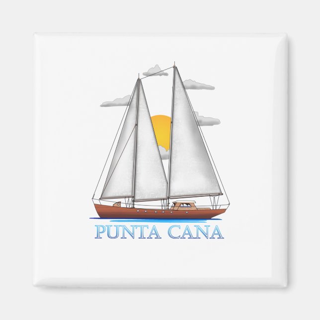 Aimant Punta Cana Côtière Nautique Voile (Devant)