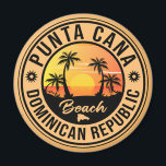 Aimant Punta Cana Dominican Palm Tree Beach Vintage<br><div class="desc">Punta Cana Dominican beaches. This retro vintage design is for surfing ,  camping. vacation retro design. You can give it as a Christmas gift to all bay and beach lovers.</div>