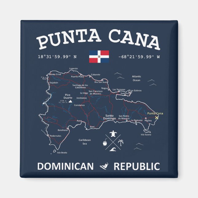 Aimant Punta Cana Map (Devant)
