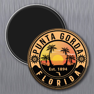 Aimant Punta Gorda Florida Retro Sunset Souvenirs