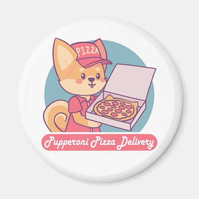 Aimant Pupperoni Pizza Delivery (Devant)