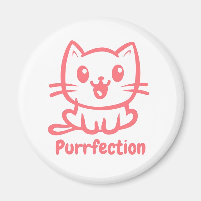 Aimant Purfection, Très Mignonne Chat Anime (Devant)