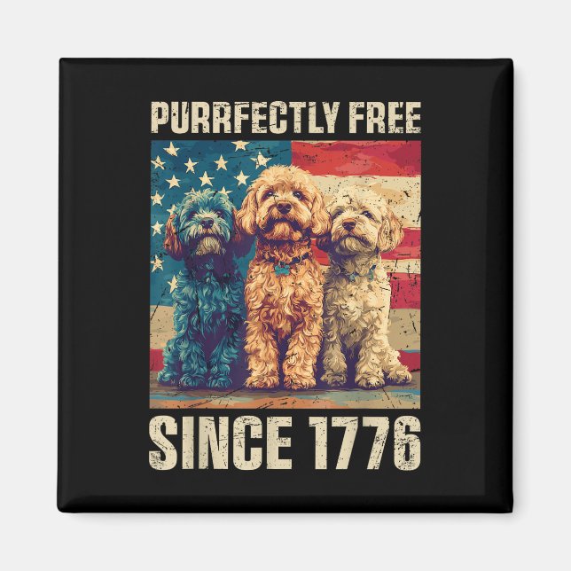 Aimant Puriment Libre Fier Amoureux des chiens Cavapoo 4  (Devant)