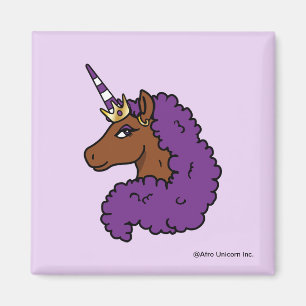 Aimant Purple Afro Unicorn