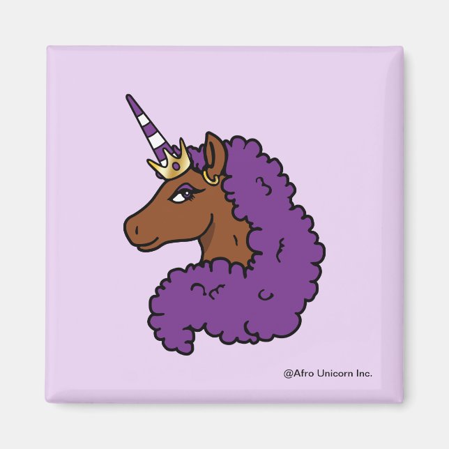 Aimant Purple Afro Unicorn (Devant)