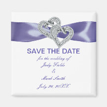 Purple Blue Diamond Hearts Enregistrer L'Aimant Da