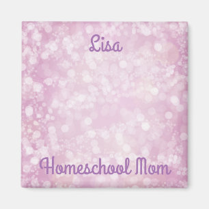 Aimant Purple Bokeh Homeschool Maman
