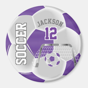 Aimant Purple et Blanc Personnaliser le ballon de footbal