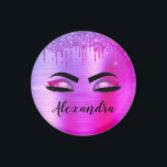 Aimant Purple Glitter Sparkle Eyelashes Monogram<br><div class="desc">Purple Faux Foil Parties scintillant d'étincelle métallique broyée Monogramme de métal brossé Nom et cils initiaux (cils),  Extensions d'éyélash et Magnets des yeux. Le design fait le cadeau parfait pour 16 ans,  mariage,  douche nuptiale,  anniversaire,  baby shower ou bachelorette pour quelqu'un à la recherche d'un style cool tendance.</div>