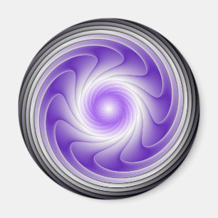 Aimant Purple Grey 3D Swirl Moderne Abstrait Fractal Art