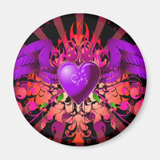 Aimant Purple Grunge Aiguille Coeur Conception