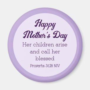 Aimant Purple Happy Mother's Day Bible Verse Simple