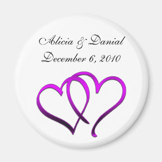 Aimant Purple Hearts Enregistrer l'aimant de date