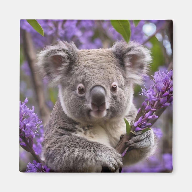 Aimant Purple Jacaranda Koala Ours, (Devant)
