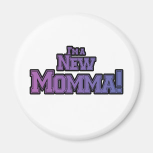 Aimant Purple Je suis un nouveau t-shirts et cadeaux Momm