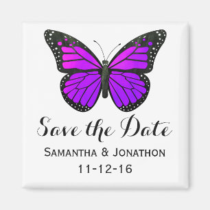 Aimant Purple Monarch Butterfly Wedding Enregistrer la da