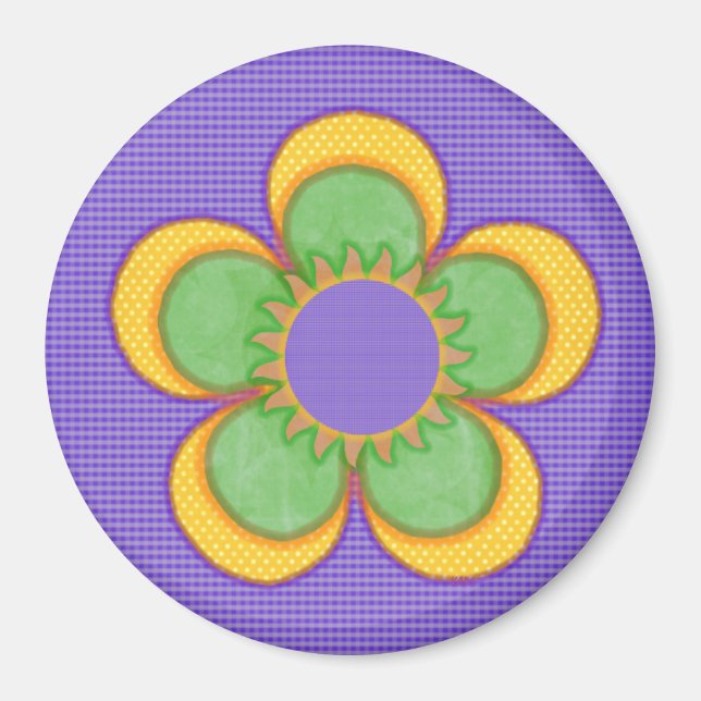 Aimant Purple n vert Fleur Sunburst (Devant)