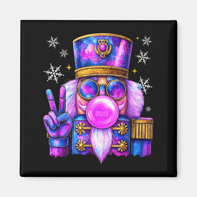 Aimant Purple Nutcracker Blowing Bubble Gum Cute Christma (Devant)