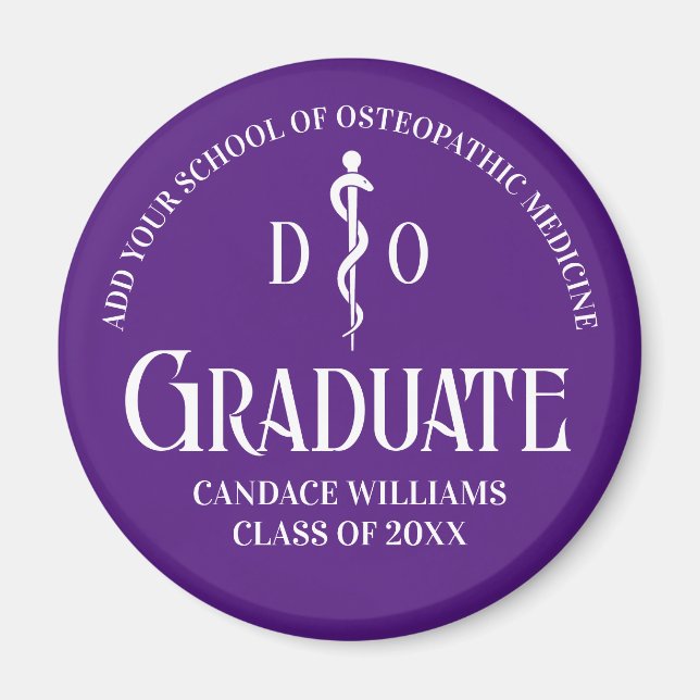 Aimant Purple Ostéopathie Médicale de l'école fête de gra (Devant)