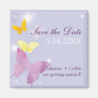 Aimant Purple papillon Faire-part de mariage Lavande