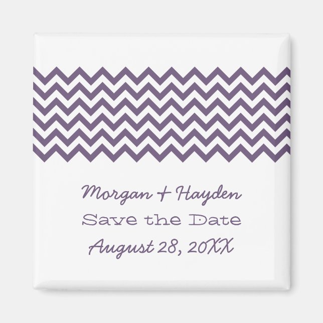 Aimant Purple Simple Chevron Enregistrer l'aimant de date (Devant)