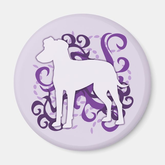 Aimant Purple Swirl Manchester Terrier (Devant)