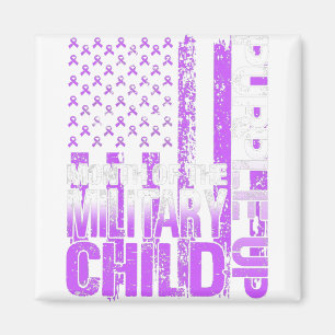 Aimant Purple Up Militaire Mois Enfant USA Drapeau T-shir