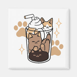 Aimant Purr-fect Blend : Cat and Coffee Art for Pet Lover