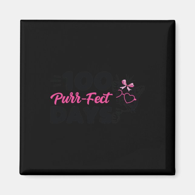 Aimant Purr-fect Jours Cute Chat Étudiant École Fun Kitte (Devant)