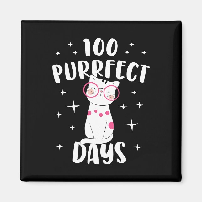 Aimant Purrfect Days Chat Happy 100e Jour De Costum De L' (Devant)