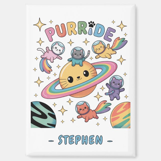 Aimant Purride Space Cats - Kawaii Astronaut Cats (Recto)