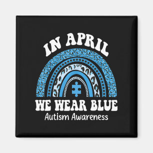 Aimant Puzzle Arc En Avril Nous Portons Blue Autism Award