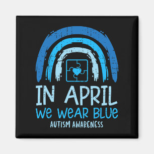 Aimant Puzzle Arc En Avril Nous Portons Blue Autism Award