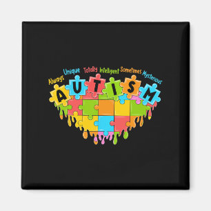 Aimant Puzzle coloré Heart Love Sensibilisation sur l'aut