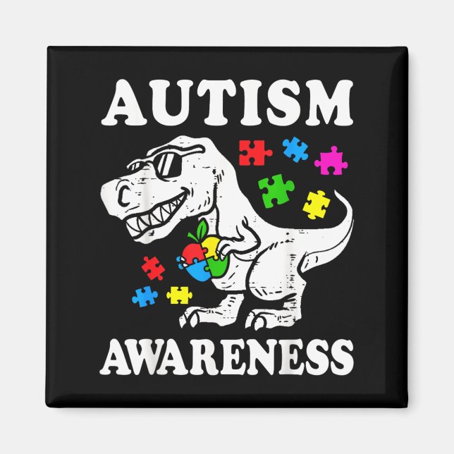 Aimant Puzzle de dinosaure T-Rex pour la sensibilisation  (Devant)