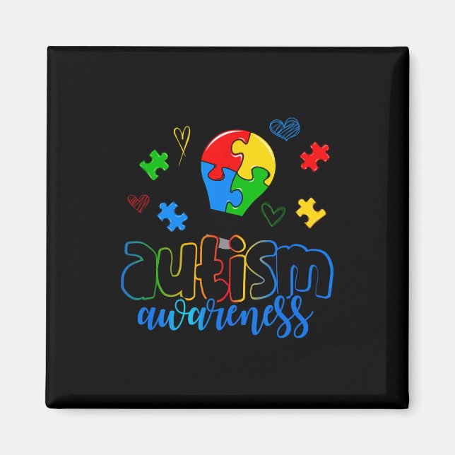 Aimant Puzzle sensibilisation sur l'autisme (Devant)
