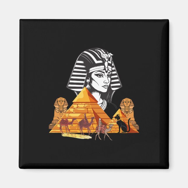 Aimant Pyramide de tête de la reine égyptienne Cleopatra  (Devant)