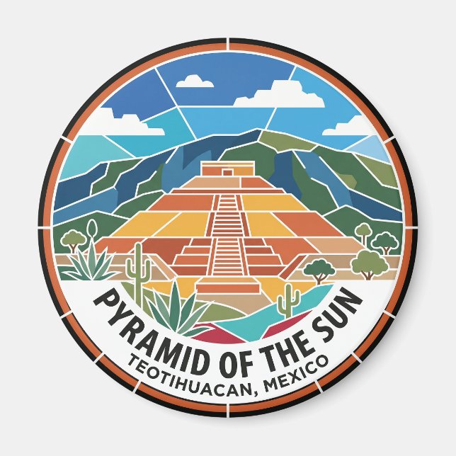Aimant Pyramide du Soleil Teotihuacan Mexique (Devant)