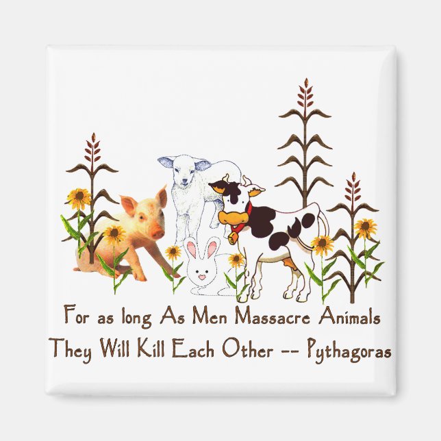 Aimant Pythagore Citation végétarienne (Devant)
